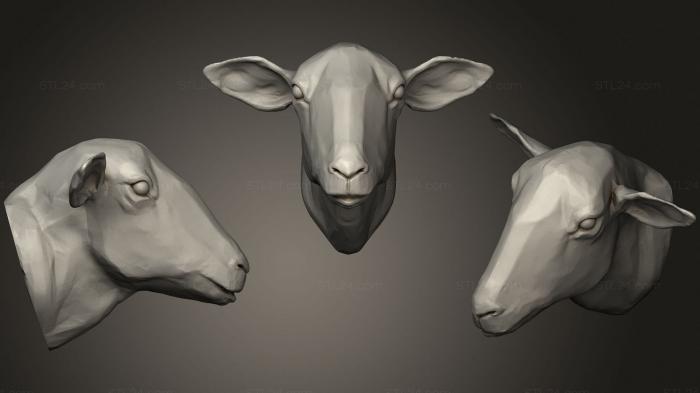 Masks and muzzles of animals (Goat 2 2, MSKJ_0294) 3D models for cnc
